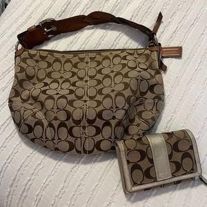 Coach Shoulder Bag with Matching Wallet